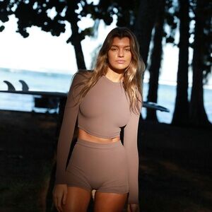 MIA Women's Swim Top in Brown